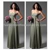 Pale Green Strapless Bridesmaid Gown Evening Dress Chiffon