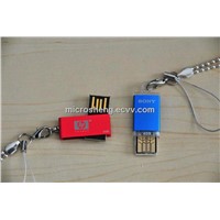 2gb Mini Swivel USB Flash Drive with Keychain