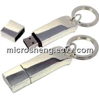 512MB-128GB Shine Metal USB Flash Drive with Keychain