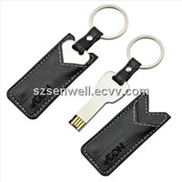 Leather Pouch USB with Key-l13
