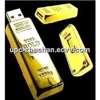 Popular Gold Bar Polished 16GB 8GB Metal USB Flash Memory