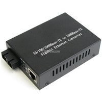 10/100/1000 Base TX to 1000 Base FX Gigabyte Ethernet Fiber Media Converter