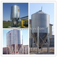 200t hopper bottom steel silo for animal feeds, flour mill storage steel silo