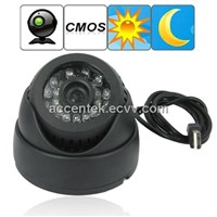 Dome 1/4 Inch CMOS CCTV Surveillance DVR Camera W/ 24pcs LED Night Vision Hidden Security Monitoring TF Video Recorder