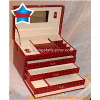 Fashion Leather Jewellery Packaging Box with Hot Red