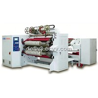 High efficiency double side tape slitting and rewinding machine