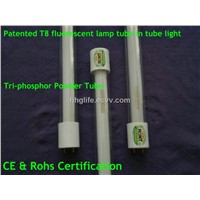 Patented T8 fluorescent tube light tri-phosphor powder