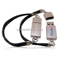 Metal USB Flash Drive with Leather Bracelet-M21