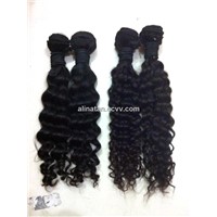 deep wave Curly Brazilian unprocessed virgin Remy Hair Machine Weft no shedding no tangle (Overdue)