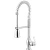 Chrome finish pull out kitchen spray spring faucet