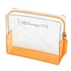 Transparent pvc bag Orange zip bag Clear toiletry bag Zipper cosmetic bag Promo vinyl bag