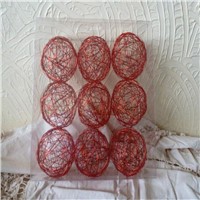 Colored metal wire ball