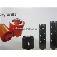 Diamond core bits for dry use