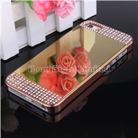 Mirror With Metal Diamond Case cover For iPhone 5/5S