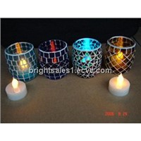 Mosaic glass candle holder for wholesale