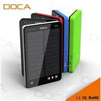 Newest Arrival 10000mah Solar Phone Charger power bank with MP3 player