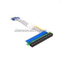 PCI Express PCI-e 1X TO 16X Riser Card Extender Ribbon Cable with w/ Molex Connector