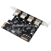 PCI Express to SuperSpeed USB 3.0 4-Port Expansion Card with SATA 15pin Power Connector for Desktops