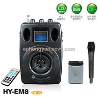 Portable FM radio with USB,teaching speaker,wired/wireless amplifier HY-EM8