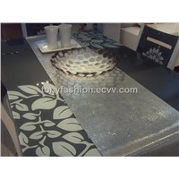 Silver Color Metallic Fabric Table Runner