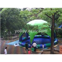 Toy Pool for Kids with Tent Inflatable Pool Toy Fun Land Pool Water Sand or Bouncy Ball Pool