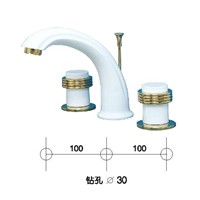 gold and white clours waterfall basin faucet 8 inch widespread lavtory sink faucet