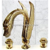 pvd gold swan tub faucet Or swan sink lavtory sink faucet ring handes swan faucet