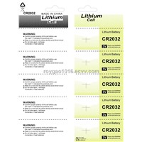 3.0V Lithium button cells in blister package, CR2032/CR2025/CR2016