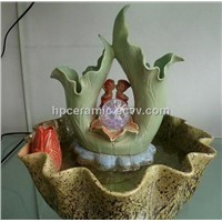 Ceramic Kissing Children Table Fountain