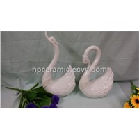 Ceramic Swan Figurine, Modern Interior Decoration