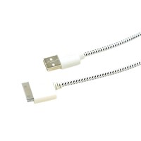 Fabric braided shield usb sync&amp;amp;charging cable for iphone4/4s