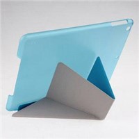 Five fold transparent frosted leather case for ipad air