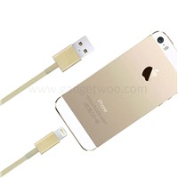 New design Golden color USB to lightning 8pin data sync charging cable for iphone 5/5S/5C