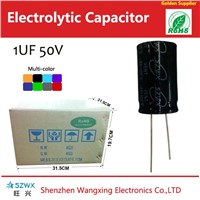Professional super 20% 1uf 50v aluminum electrolytic capacitor manufacturer Shenzhen