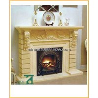 Yellow Marble Fireplace Mantel