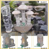 Stone Lantern, Outdoor Granite Gardening Lamp, Carved Stone Lantern, Decorative Stone Lamp