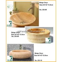 Stone Sink Basin, Bathroom Vanity Sink, Onyxsink, Washbasin, Round Bowl Pedestal Basin