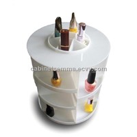 White Rotating Cosmetic Spinner Display Acrylic Makeup Organizer