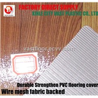 Wiremesh backed PVC floor covering