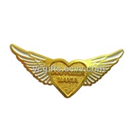 custom gold enamel badge with butterfly clasp-dt-086