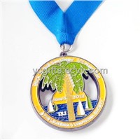 custom zinc alloy medal with rinbon