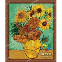 painting by numbers hand-painted digital oil painting decorative picture Van gogh sunflowers 40*50cm