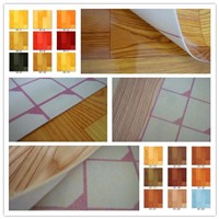 wood grain colored PVC vinyl flooring