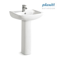 Phenitt Vitreous China Square Pedestal Sink For Sale