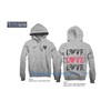 LADY'S LOVE FOIL SEQUINS ZIP UP FRENCH TERRY  HOODIE