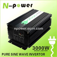 3000W Pure Sine Wave DC24V to AC110V Power Inverter with USB