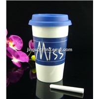 Ceramic Chalk Cup with Silicone Lid