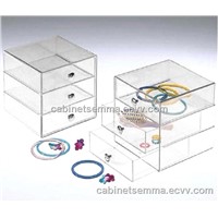 Three-Drawer Acrylic Storage Box Clear Lucite Jewelry Organizer Case