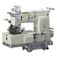 12-Needle Flat-Bed Double Chain Stitch Sewing Machine (For Attaching Line Tapes)