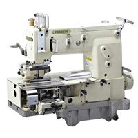 12-needle Flat-bed Double Chain Stitch Sewing Machine for simultaneous shirring